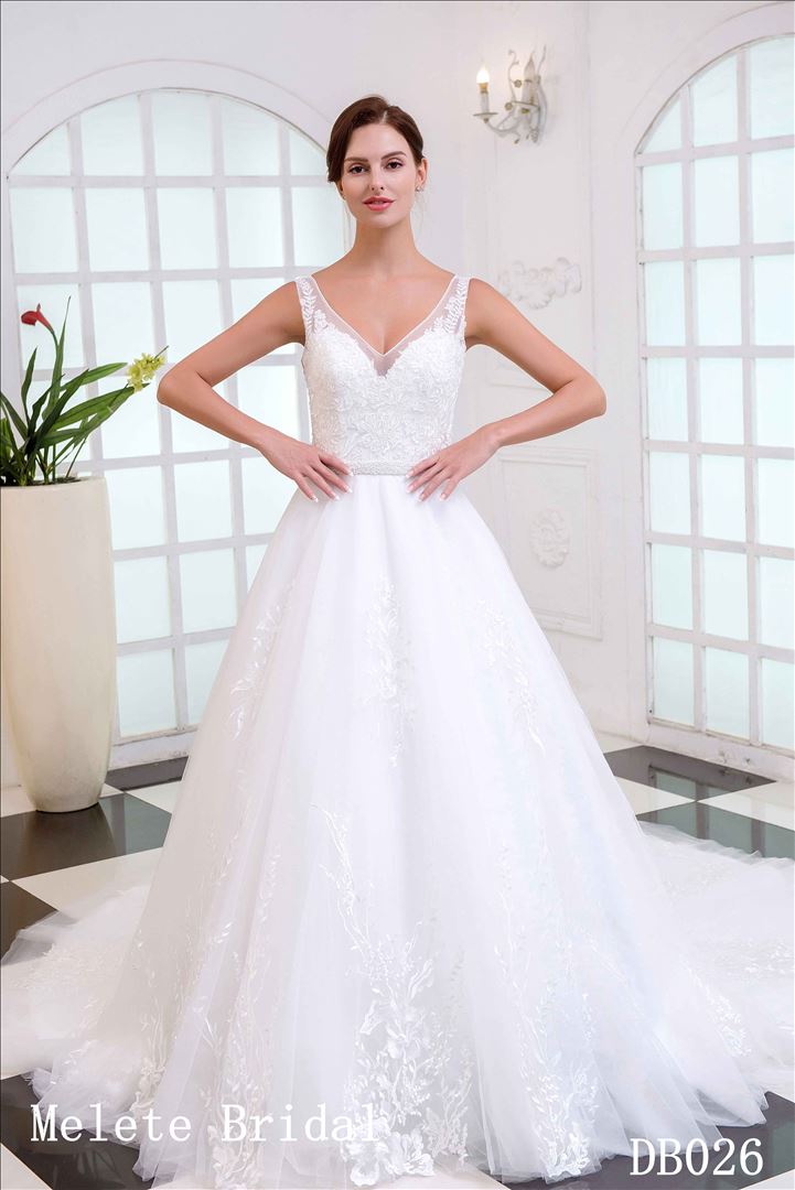 Factory MadeLace Applique Wedding Dress A Line Style Bridal Dress
