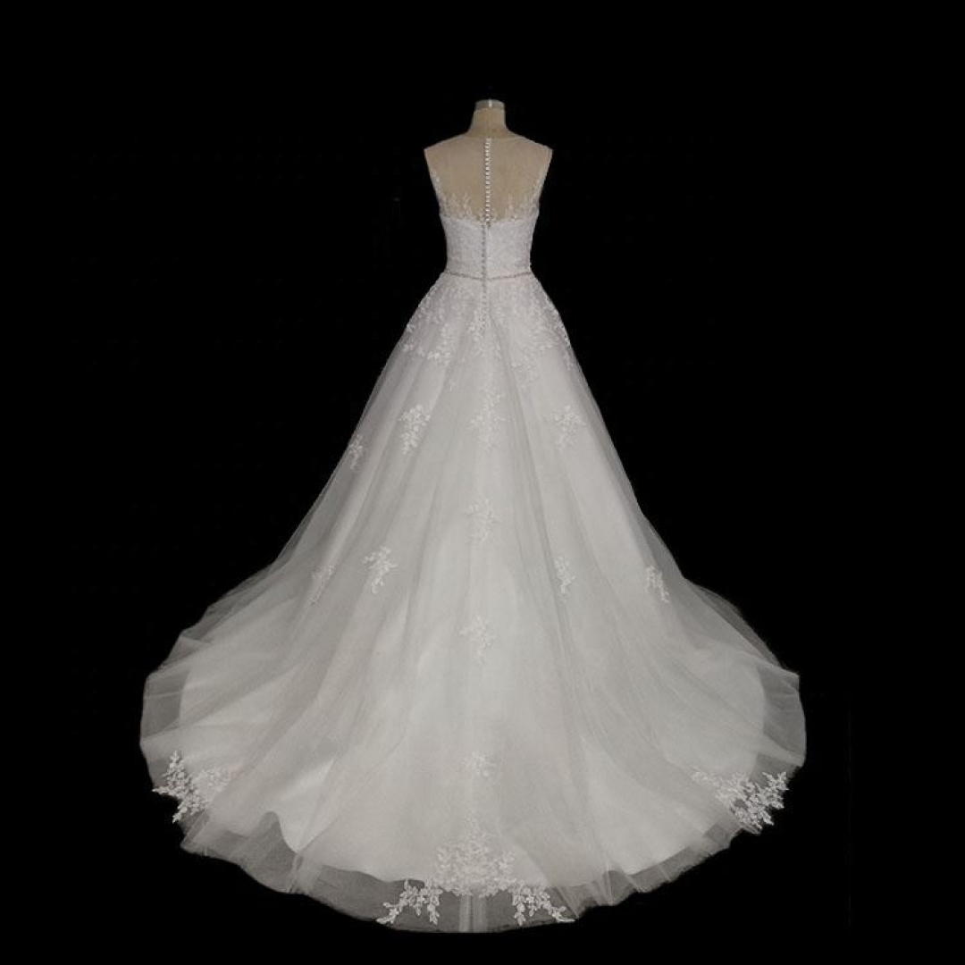 A line V neckline bridal gown factory real made bridal gown