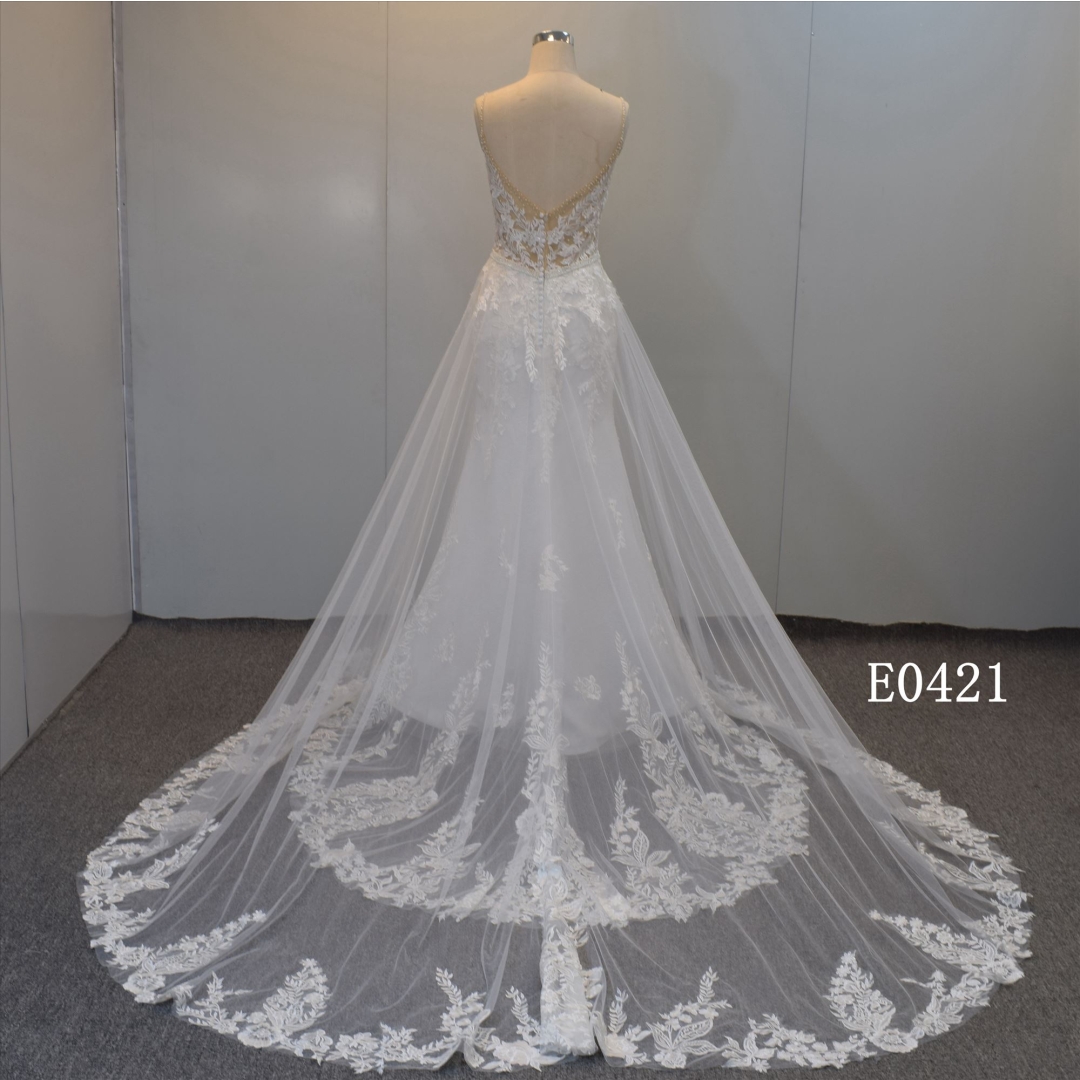 wholesales low price beads wedding dress and tulle bridal dress