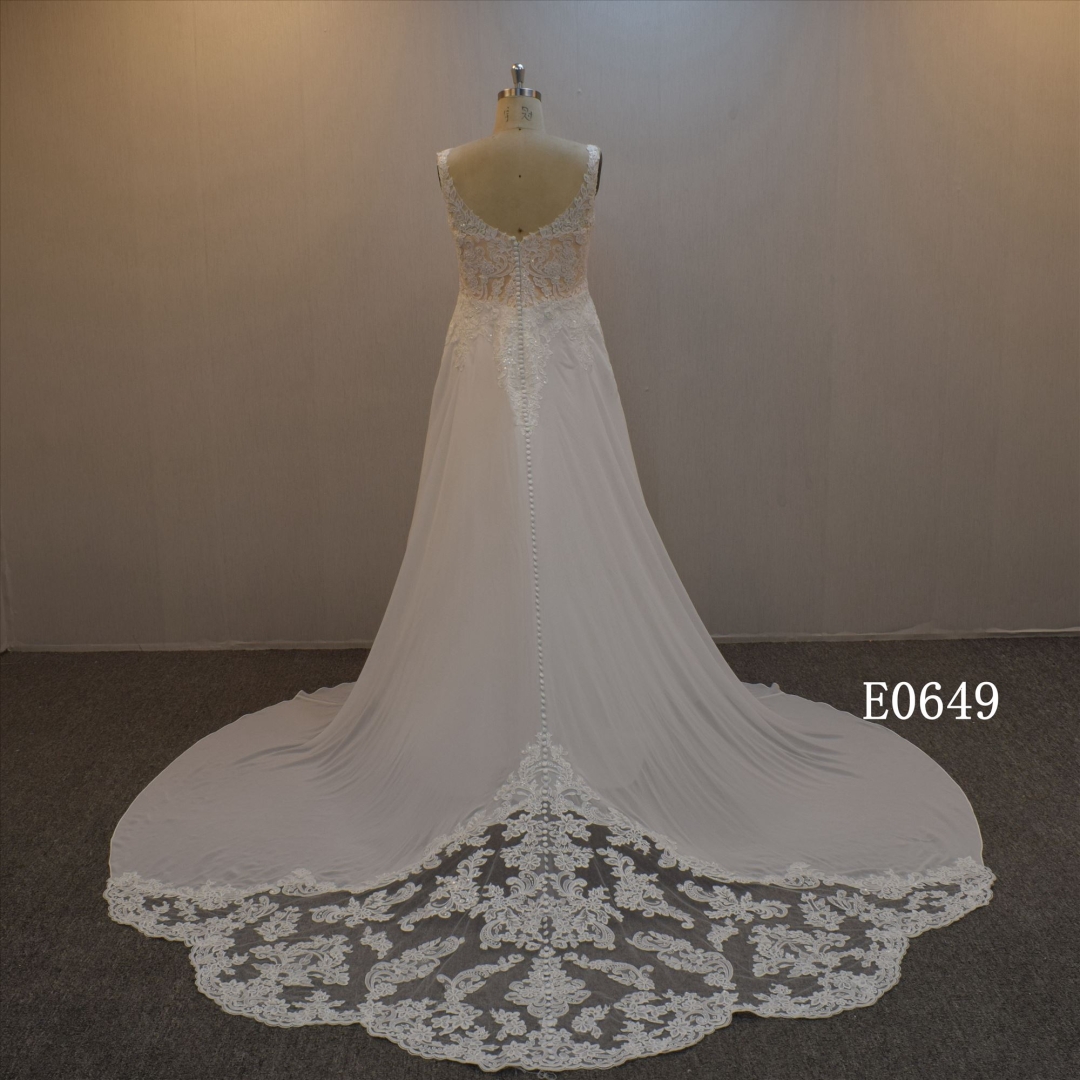 Chiffon Plus size  A Line Bridal Dress  For Women Wedding