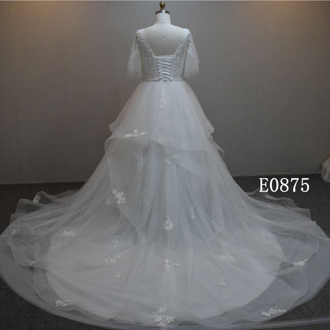 Lastest design Ball Gown bridal dress guangzhou factory made elegant Tulle bridal dress