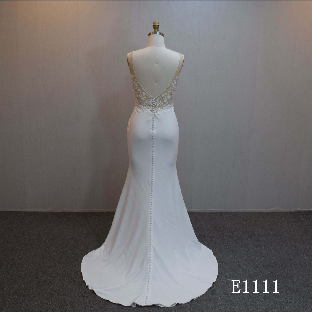 New design Mermaid bridal dress guangzhou factory made elegant Backless  bridal dress