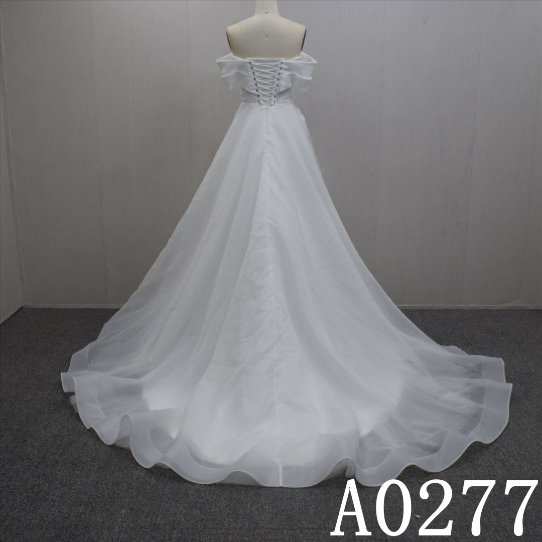 High Quality Popular Off shoulder Tulle  Hand Made  Bridal Dress