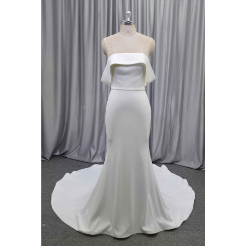 Vintage elegant mermaid bridal dress offer shoulder wedding gown