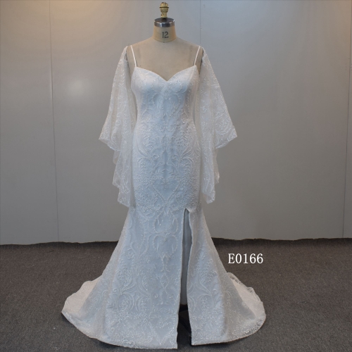 Sheath Bridal Dress With Sleeves Wedding Dress From China