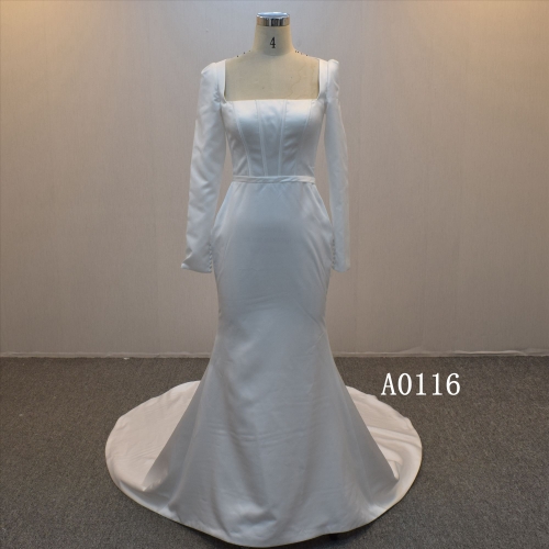 Satin  Mermaid Bridal Dress Guangzhou Wedding Dress For Wholesale In China