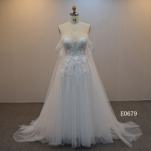 Fashion A Line Customized Backless Wedding Dress