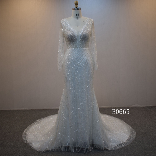 Beautiful Design Long Sleeve Mermaid Bridal Dress