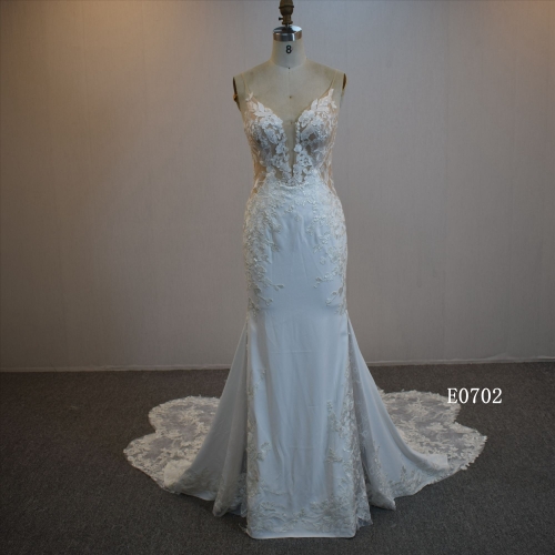 Latest Style Spaghetti Straps Mermaid Wedding Dress