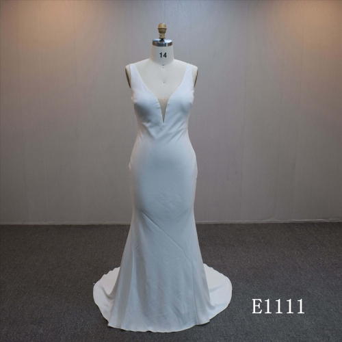 New design Mermaid bridal dress guangzhou factory made elegant Backless  bridal dress