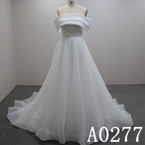 High Quality Popular Off shoulder Tulle  Hand Made  Bridal Dress