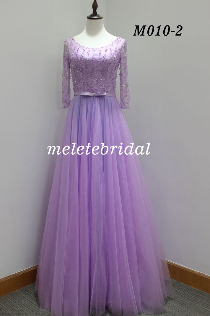 wholesale Price Long Sleeves Lace and Beading Evening Dress