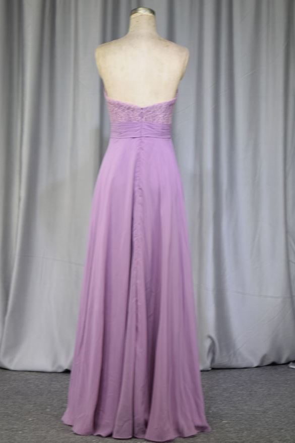 Fashinable design lace details chiffon bridesmaid dress