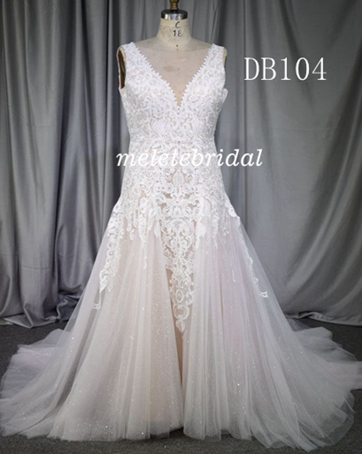Wholesale price pink color plus size new design bridal gown
