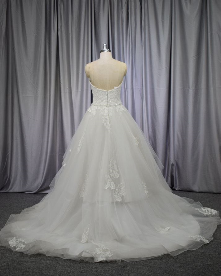 Irregular cut bridal gown, fashionable design bridal wear