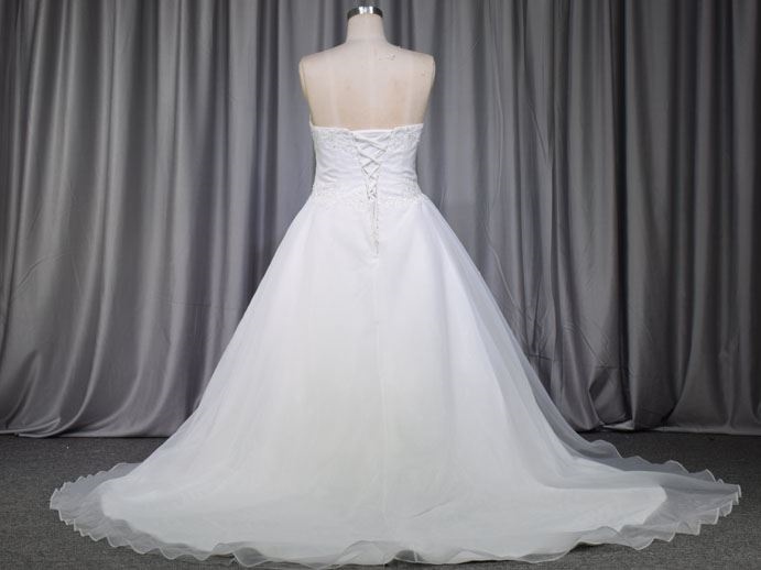 Plus size organza bridal gown new design