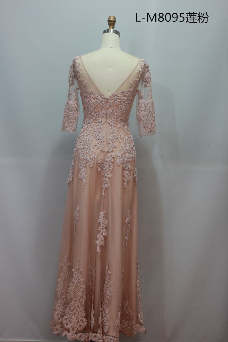 3/4 sleeves new design bridal mother gown