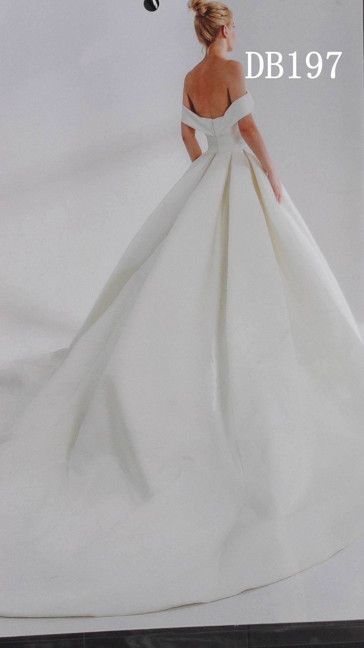 Off shoulder satin princess tyle bridal gown best seller gown