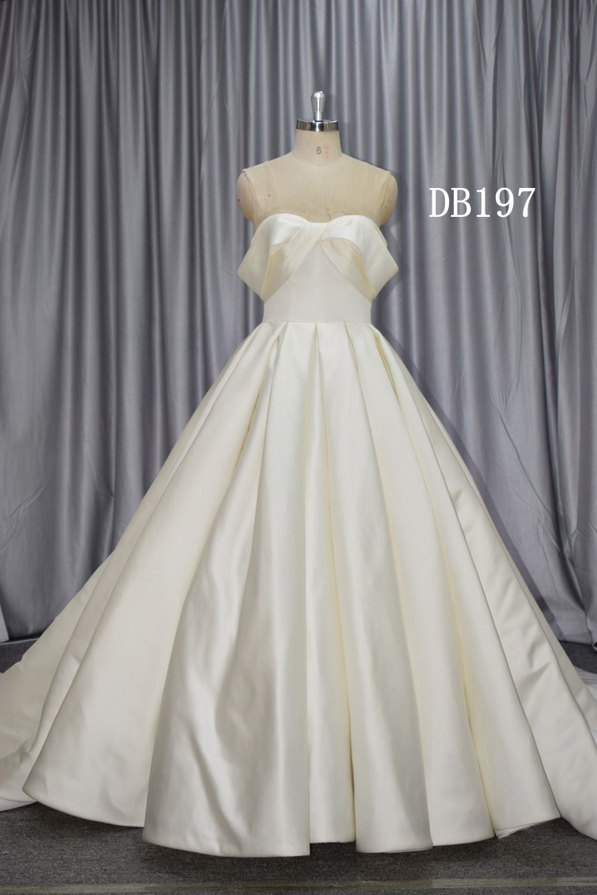 Off shoulder satin princess tyle bridal gown best seller gown