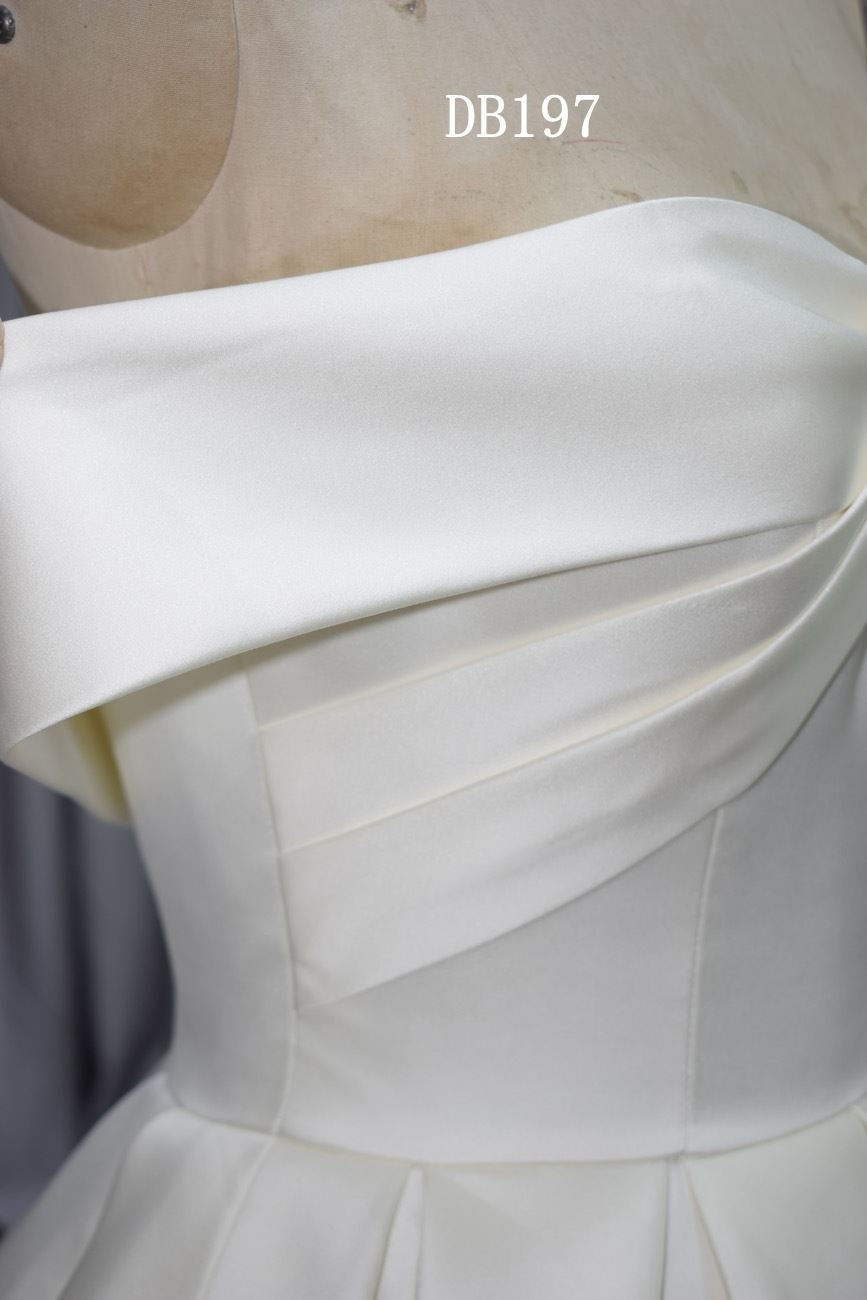 Off shoulder satin princess tyle bridal gown best seller gown