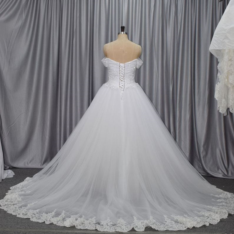 2020 new collection princess style wedding dress with bling bling beading bodice off shoulder gown