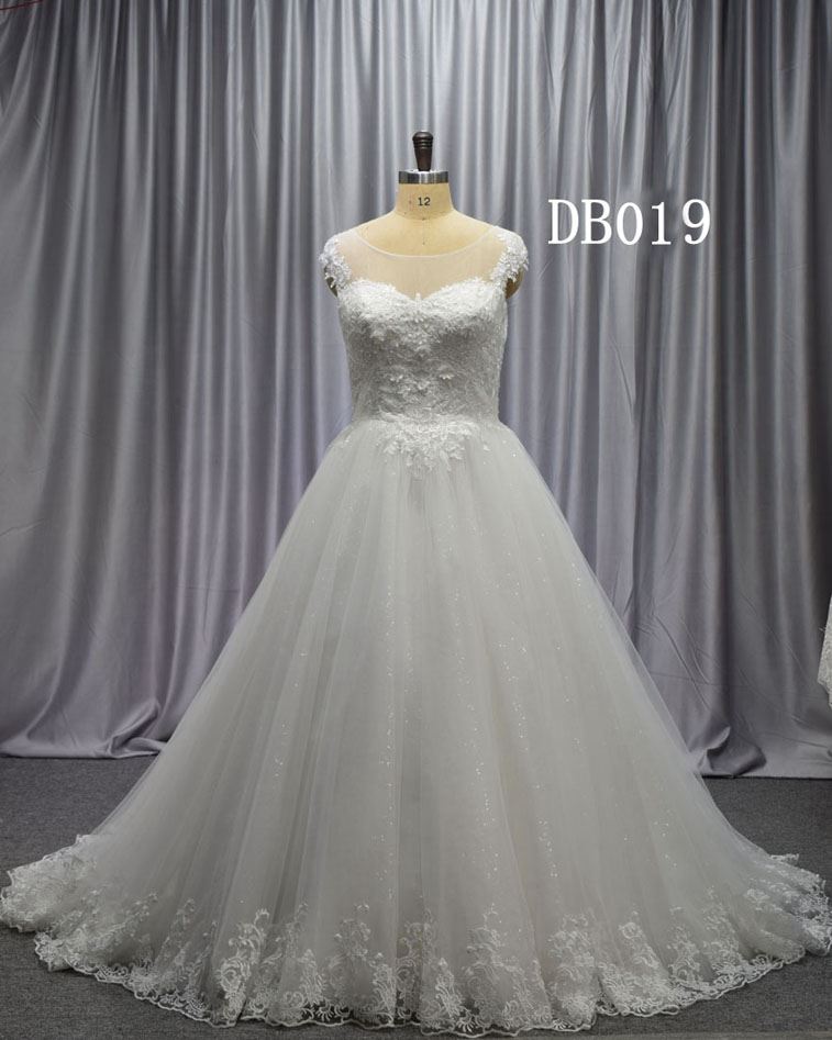 2020 new collection princess style wedding dress with cap sleeves bridal gown