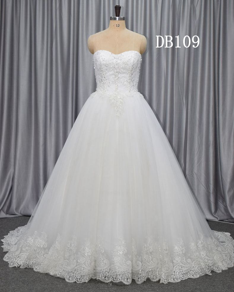 Lace with full beading bodice bridal gown 2020 new design wedding dress