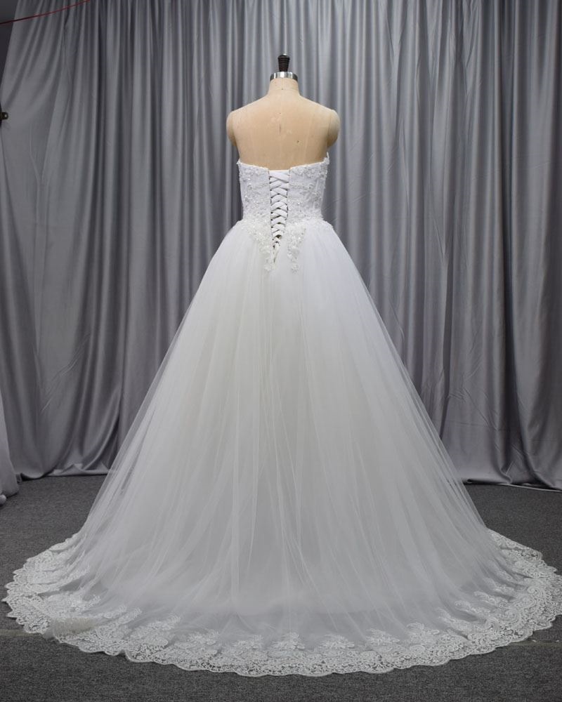 Lace with full beading bodice bridal gown 2020 new design wedding dress
