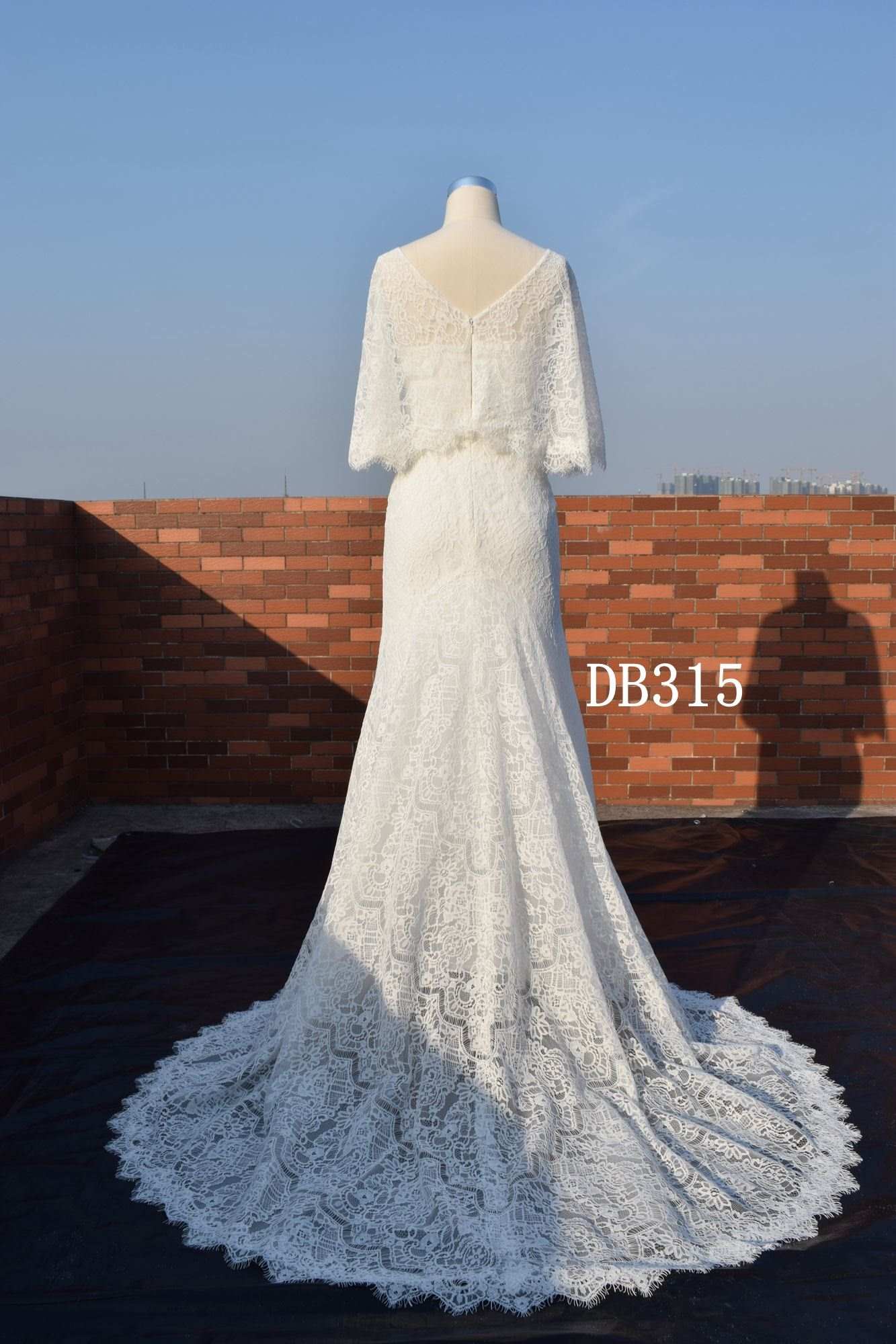 V Neckline mermaid boho bridal gown hot sell bridal dress