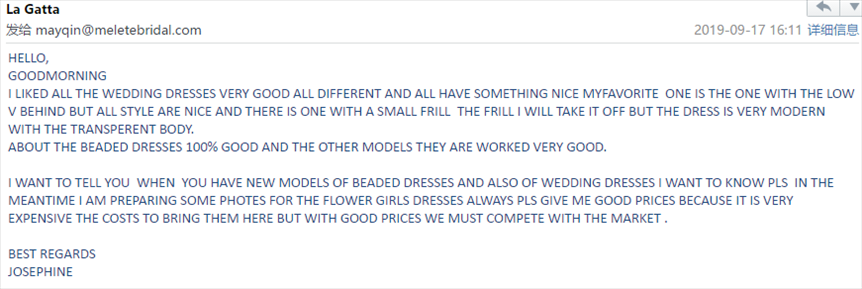 customer happy with our dresses