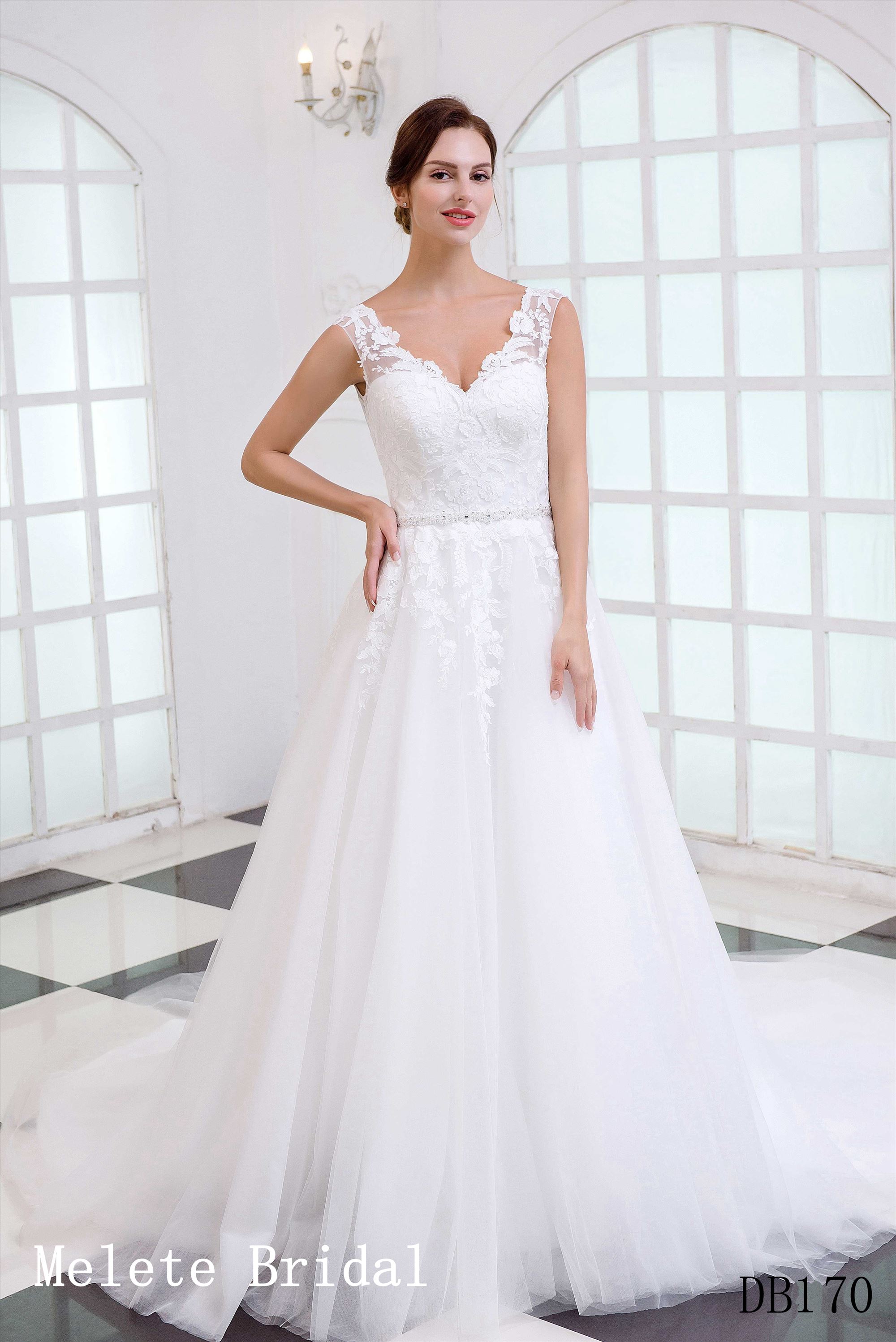 Backless princess style A line wedding dress whole sales price wedding gown