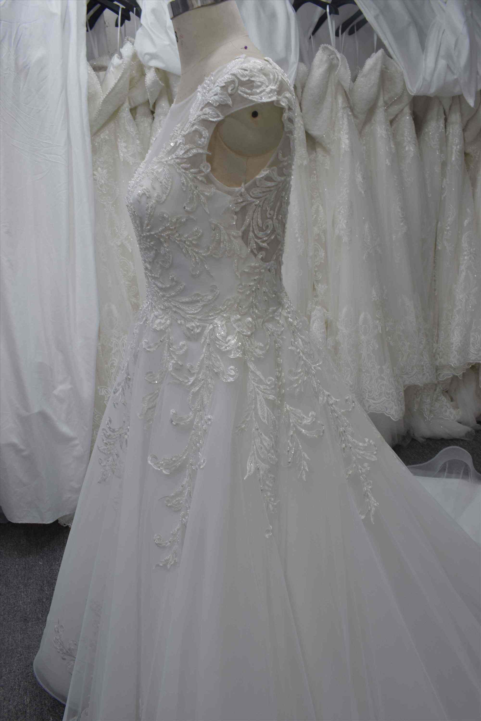 Heaving beading  A line wedding gown lovely design bridal dress