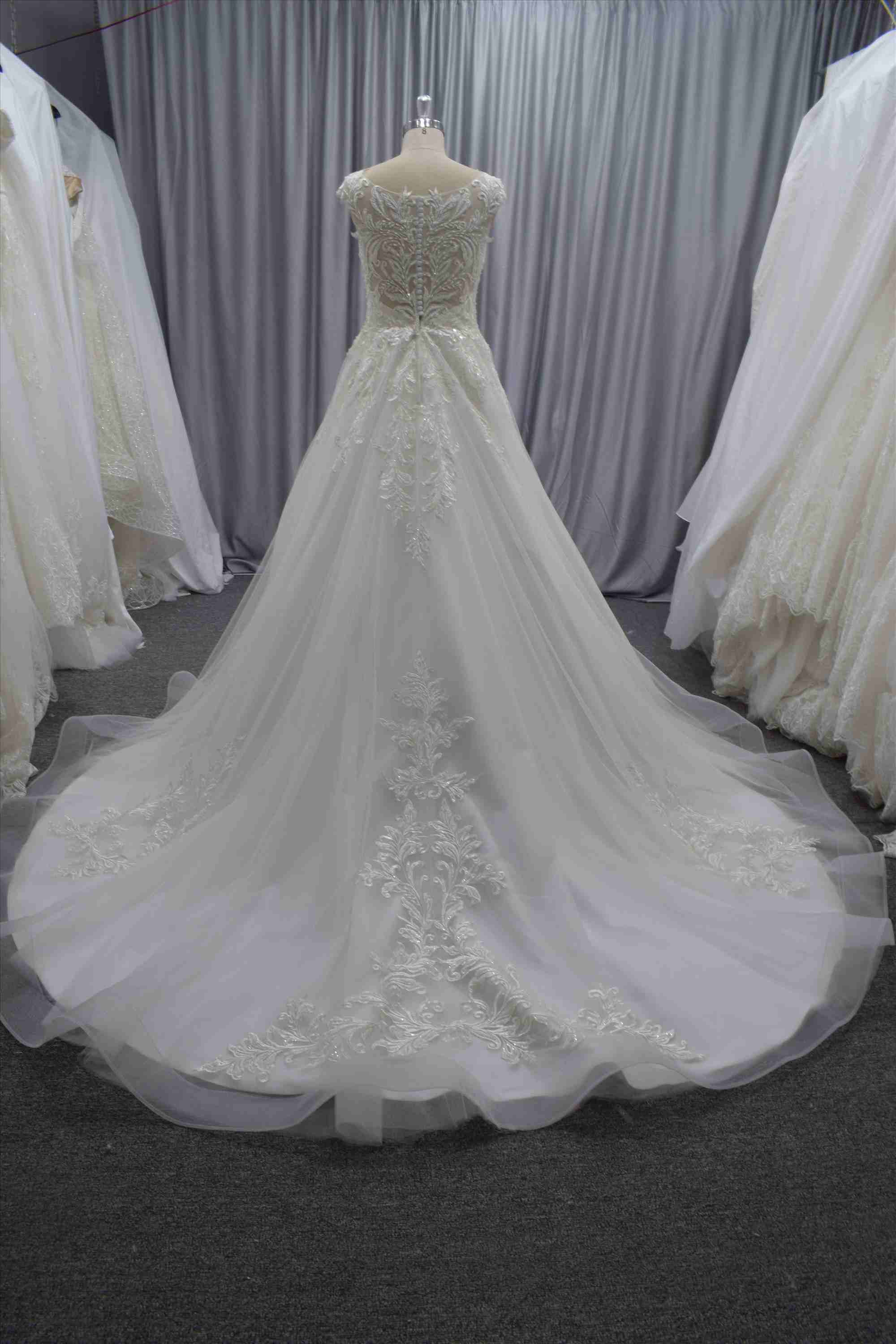 Heaving beading  A line wedding gown lovely design bridal dress