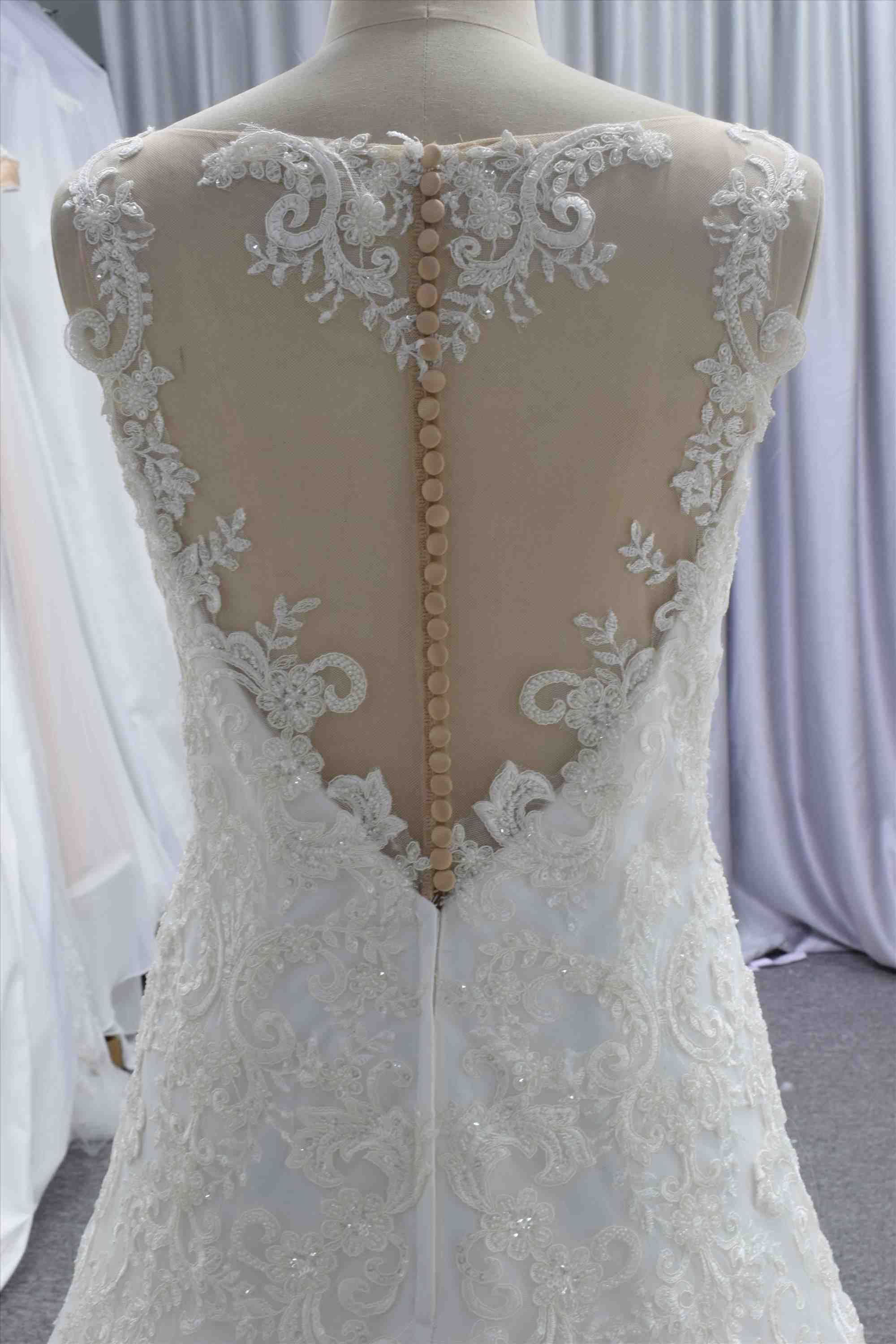 Gorgeous A line wedding dress, lace with beading elegant bridal dress