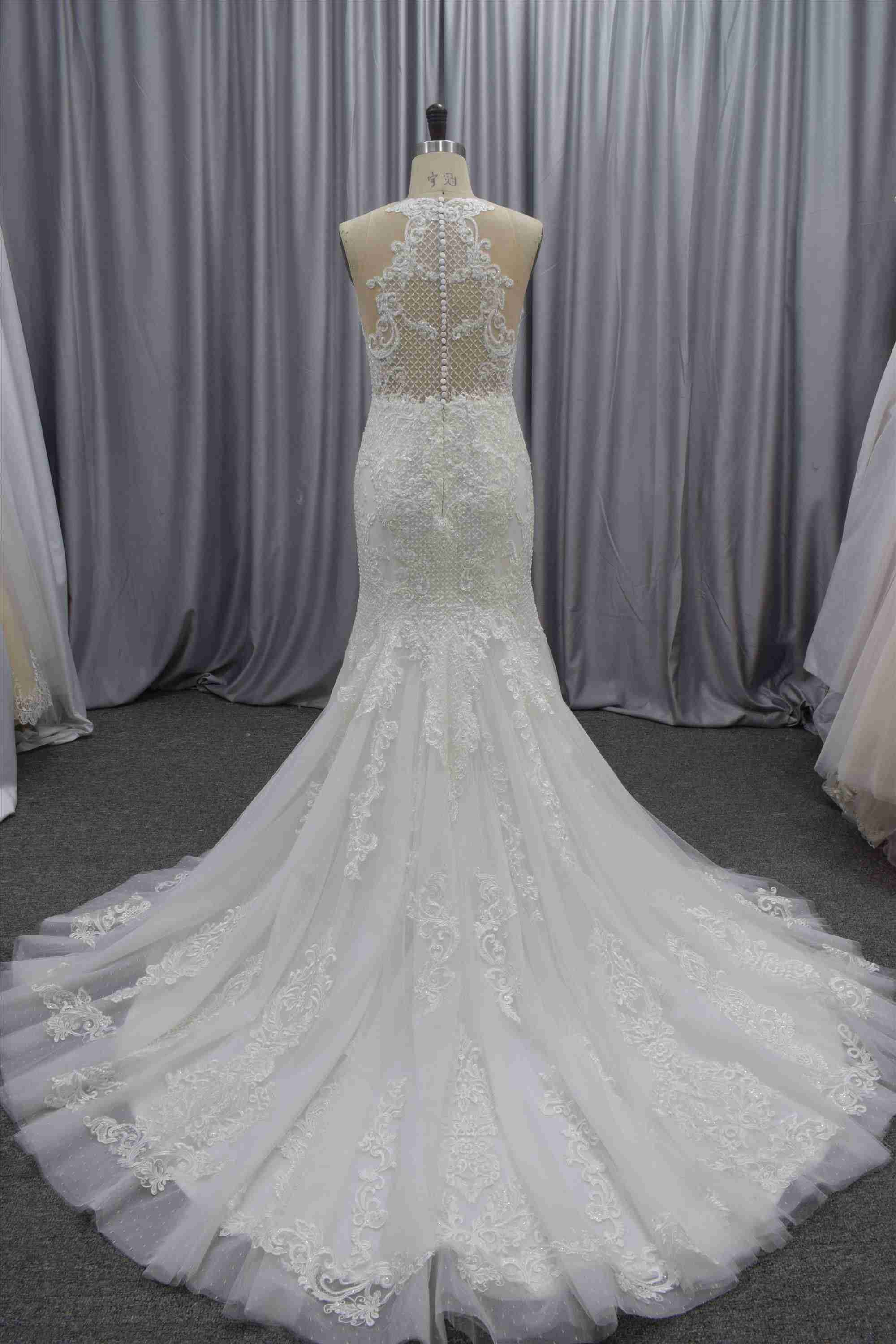 Feminine Gorgeous Mermaid wedding dress sexy fit and flair bridal gown
