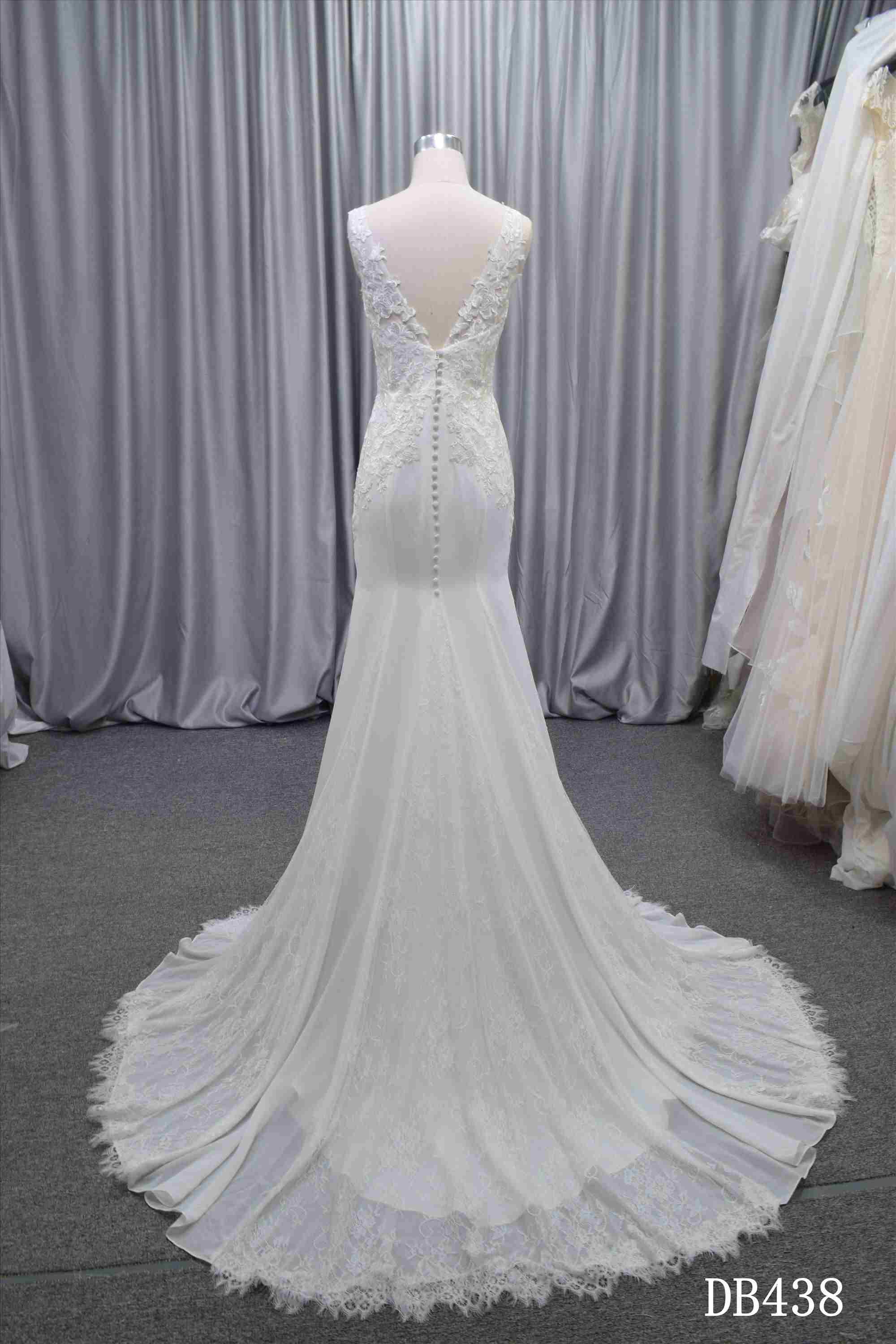V neckline mermaid new design wedding dress