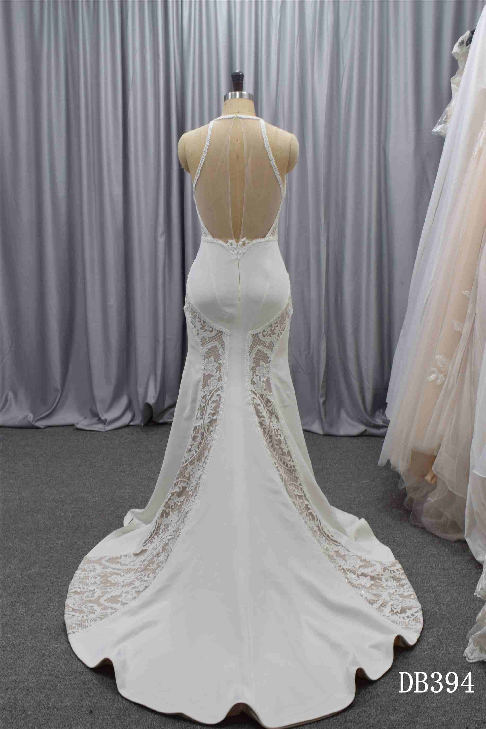 Boho wedding dress illusion back boho bridal gown