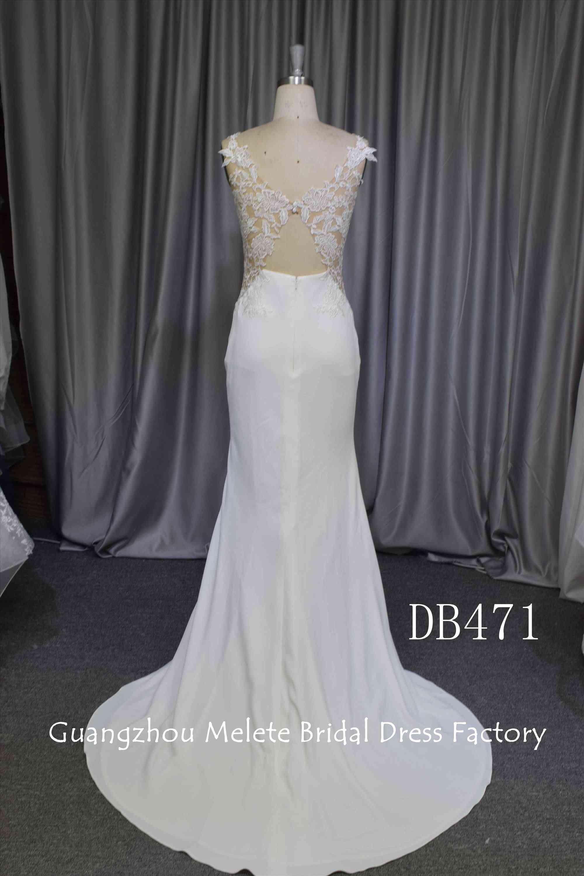 Fashionable mermaid bridal gown with lace back