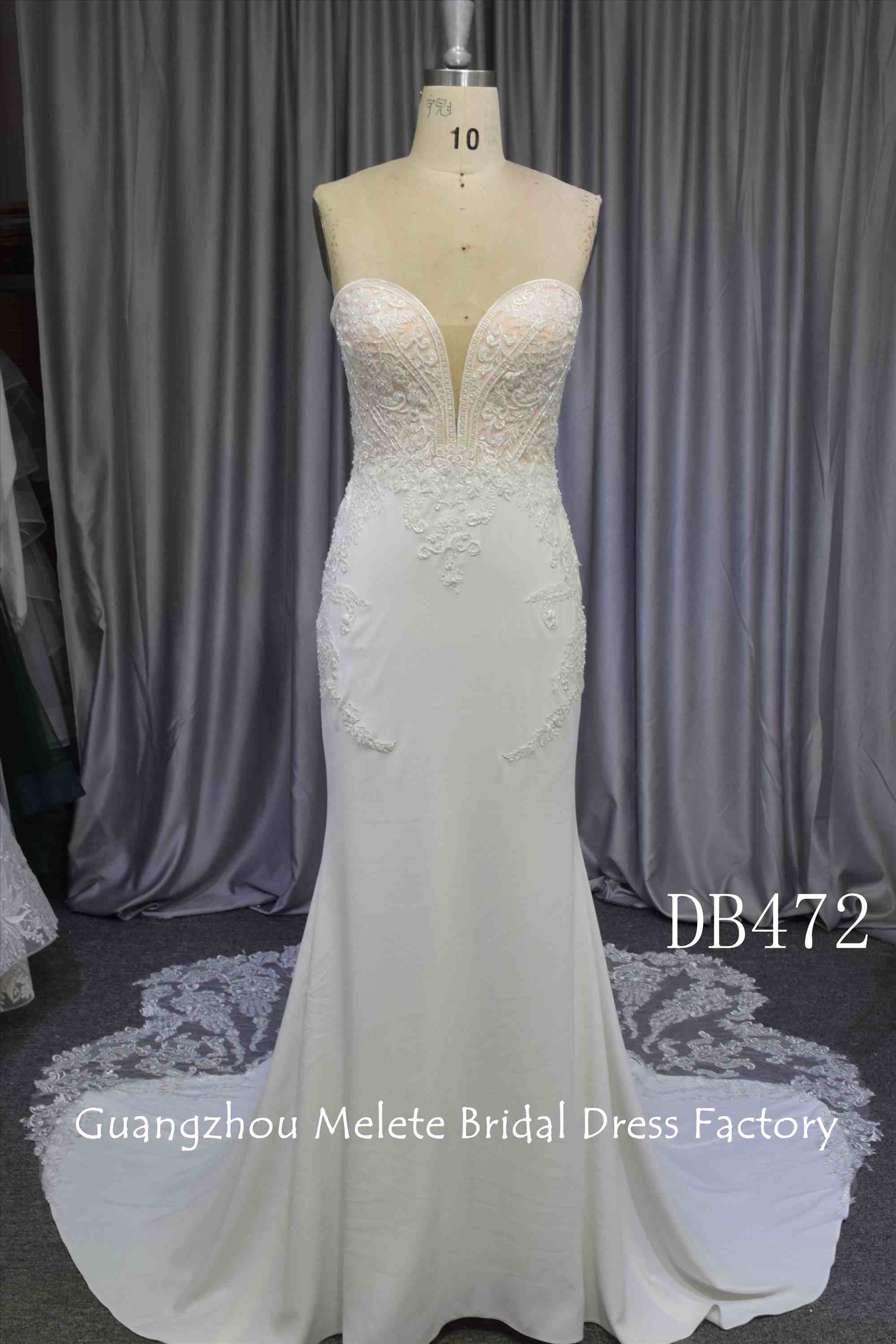 Elegant A line bridal gown with sleeves blush color wedding dress