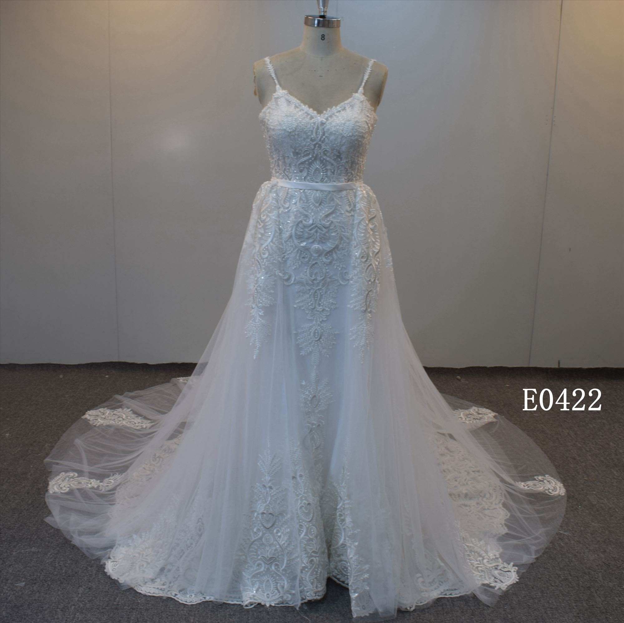 Custom Crystal Bridal Dress With Detachable Activities Train Wedding Dress