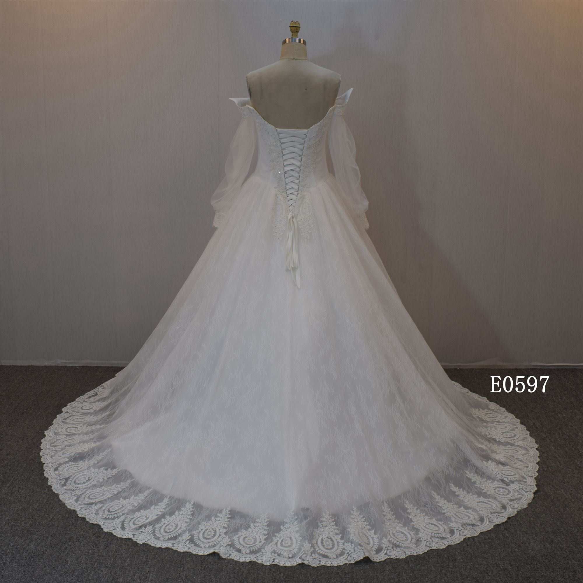 Beaded Ball Gown A line wedding dress Off Shoulder Bridal Gown