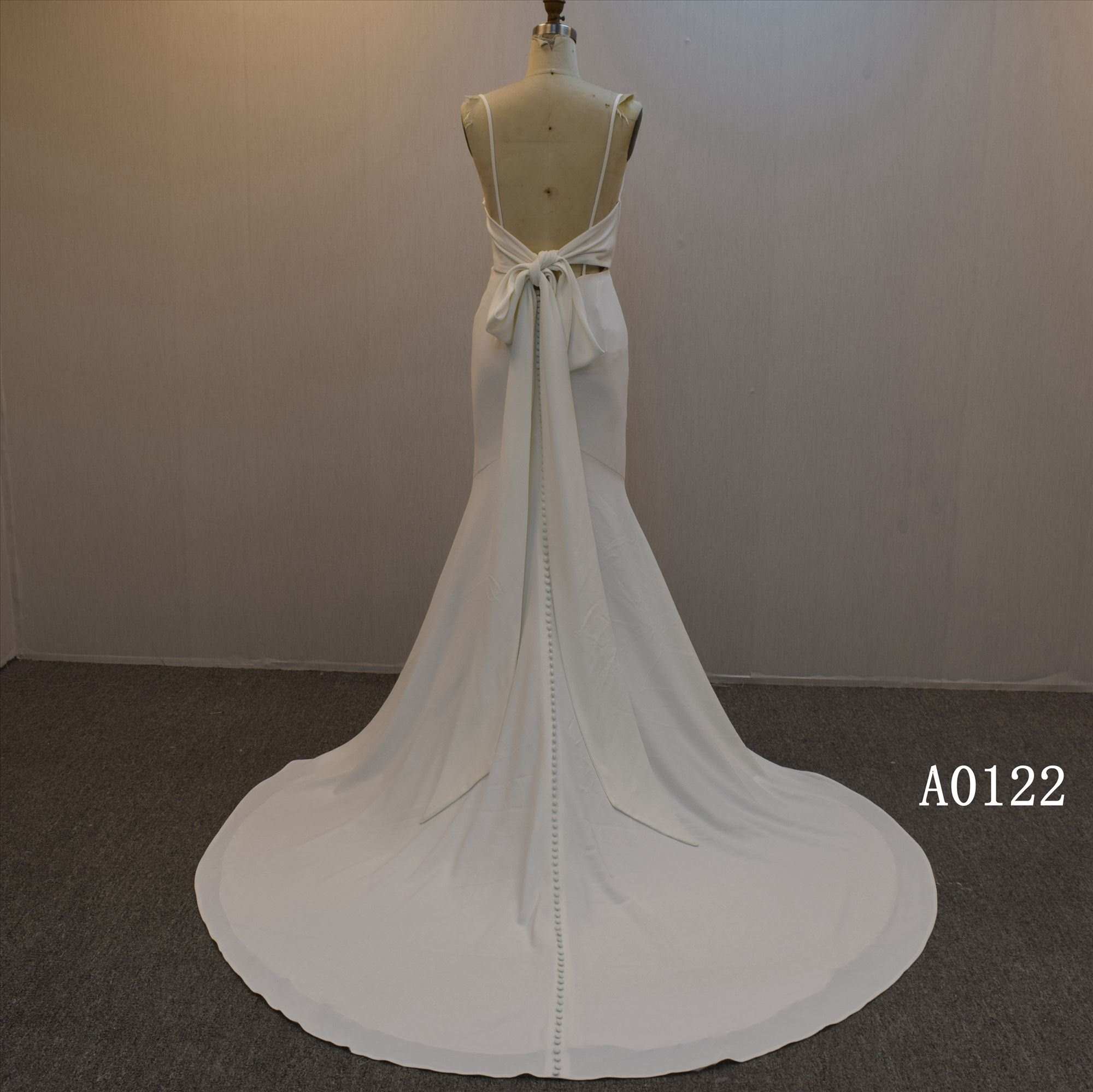 New Arrival Wedding Dress Lace Up back  Simple Mermaid  wedding gown