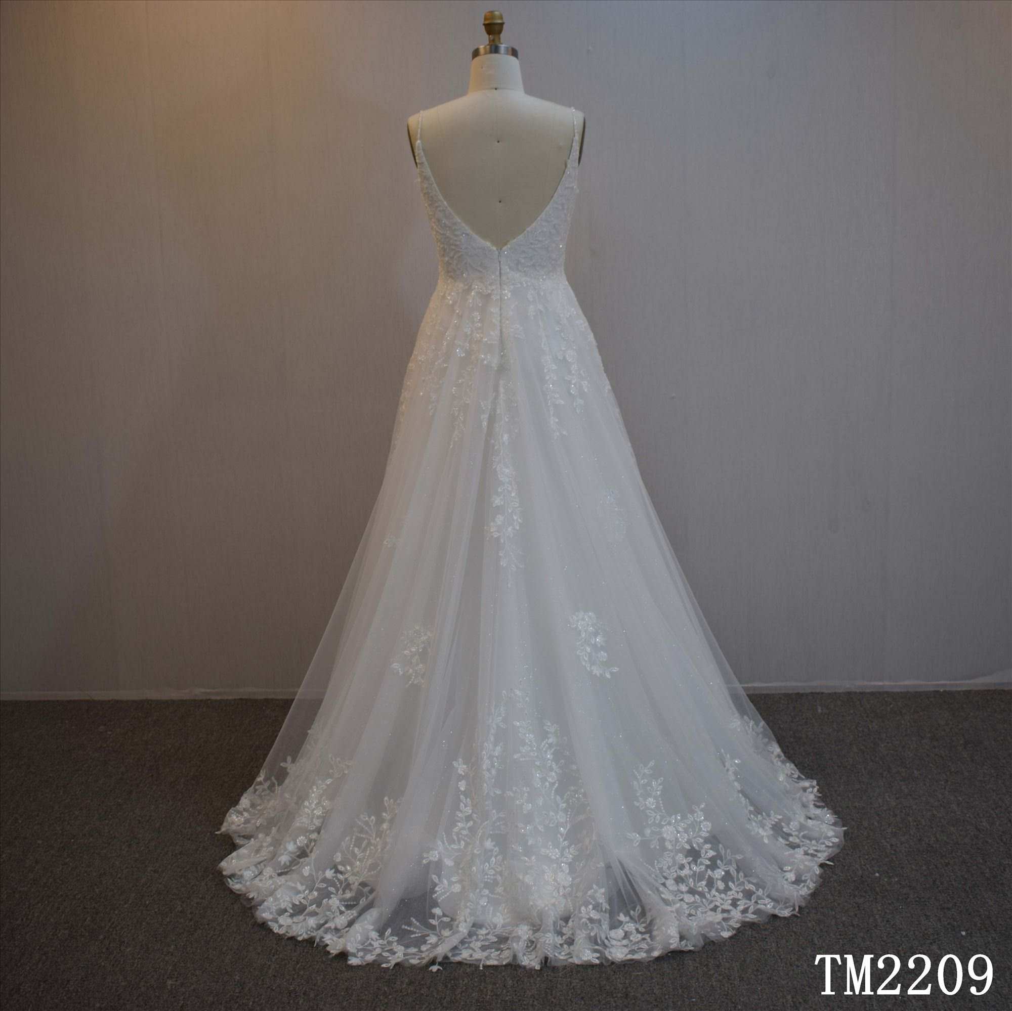 Spaghetti Straps A Line Bridal Dress