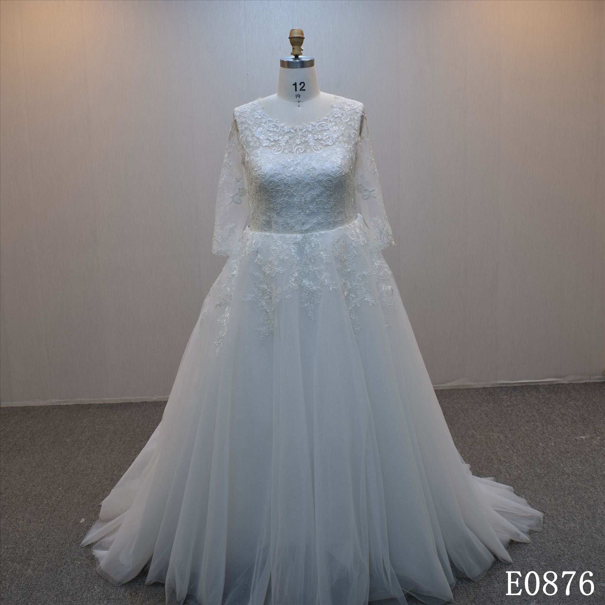 Plus sizeA-line bridal dress guangzhou factory made elegant Applique bridal dress
