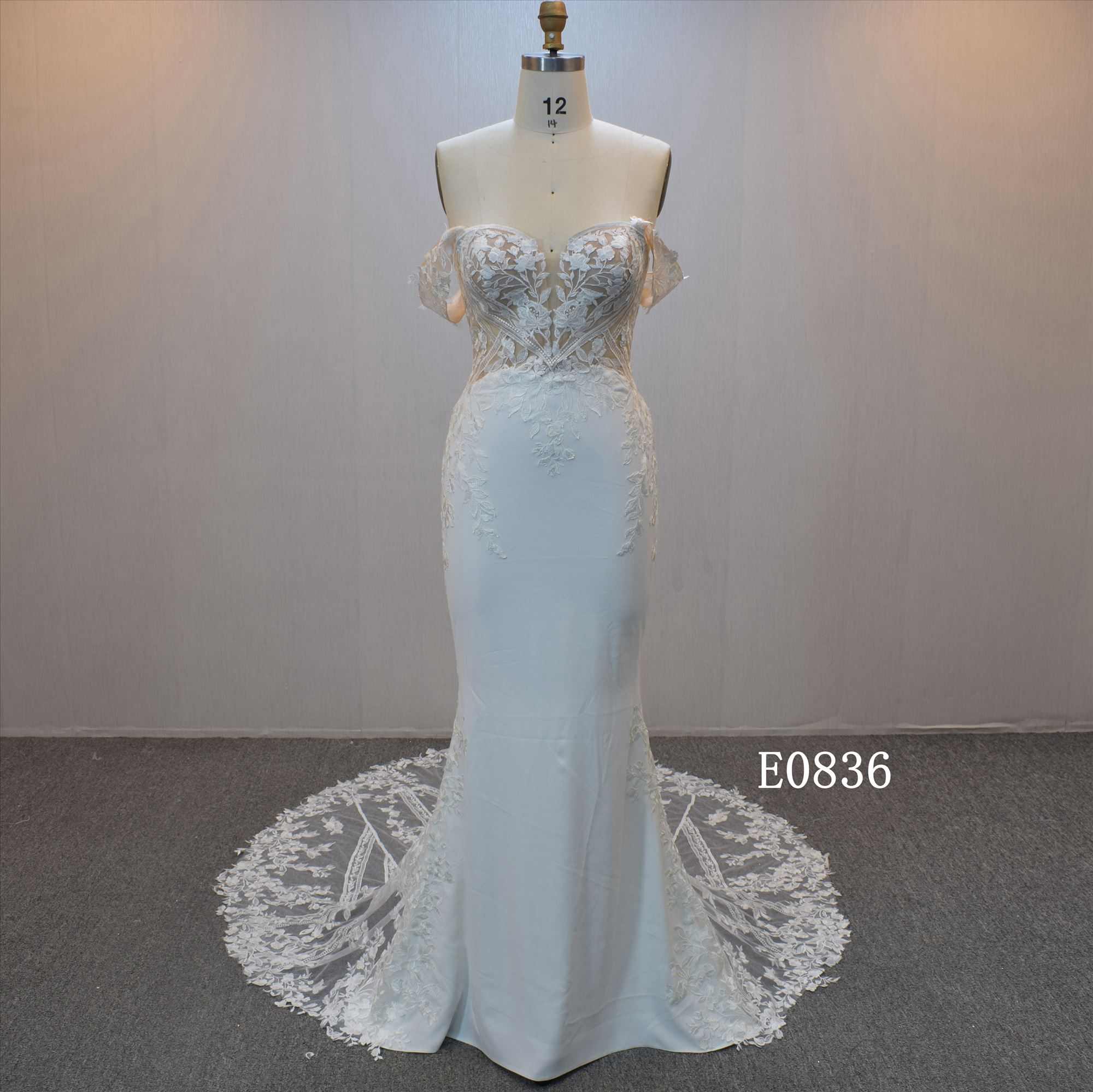 New design Mermaid bridal dress guangzhou factory made elegant Lace bridal dress