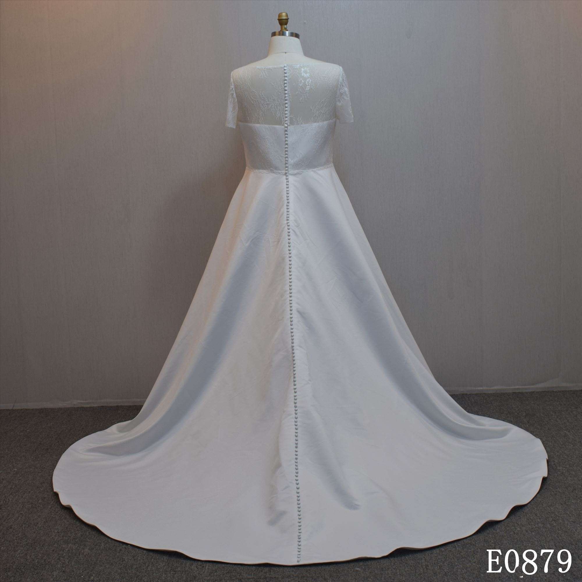New design A-line bridal dress guangzhou factory made elegant Lace bridal dress