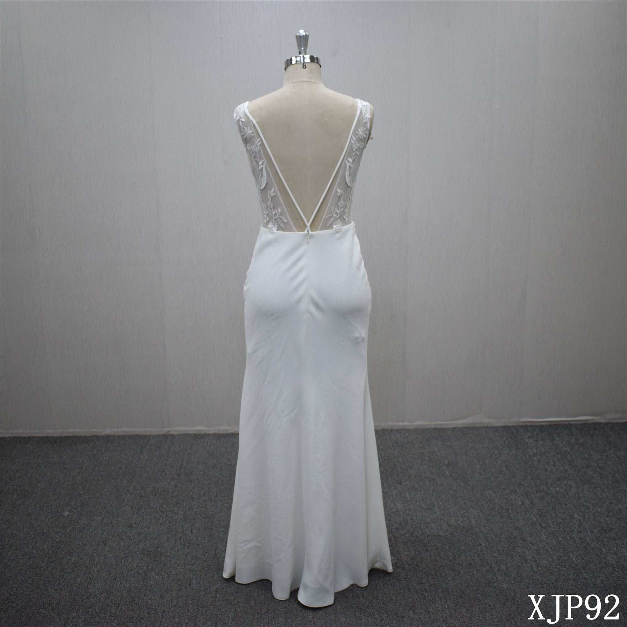 Special design Mermaid bridal dress guangzhou factory made Slit bridal dress
