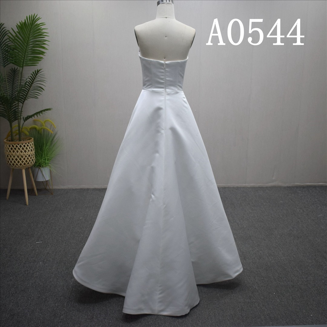 Elegant Wedding Dress Simple Satin Bridal Gown