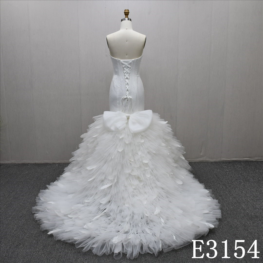 Detachable Train Hot-Selling Fashion Beading Sheath Mermaid Applique Bridal Gown
