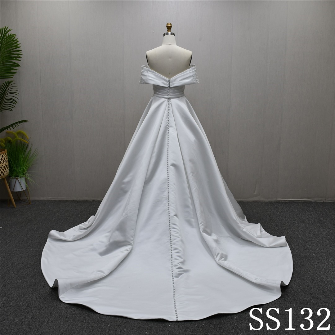 2025 Elegant Fashion Sweetheart Neckline A-line Beaded High Waist Wedding Dress